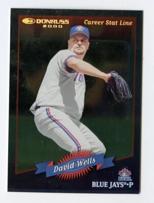 F118 DAVID WELLS 2000 DONRUSS CAREER STAT LINE 85/274 #65 BLUE JAYS RARE SP - Image 1 of 2