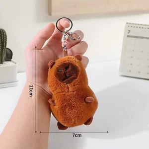 Capybara-01 Keychains Stuffed Animal Plush Toys Pendants Kids Fluffy Doll 4 Inch - Picture 1 of 1