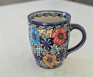 Unikat Keramik handbemalt Boleslawiec Blumenbecher - Bild 1 von 5