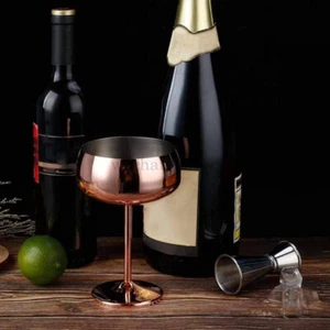 ALL-NEW Wide Mouth Stainless Steel Cocktail Glass 450ml Champagne Glass Wine Cup - Picture 1 of 15