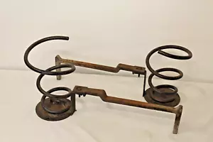 Antiker Industrie Spiralfeder Kamin Andirons Paar Architektur Andirons - Bild 1 von 12