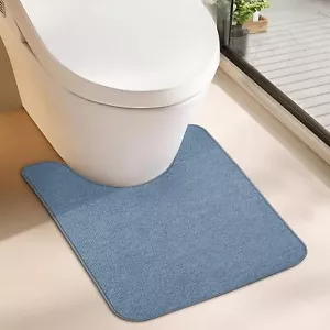 Toilet Rugs U Shaped Bathroom RugMachine Washable Non Slip Quick Dry Super Ab... - Picture 1 of 6