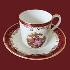 Limoges D'Art Courting Couple Tea Cup And Saucer Demitasse Cup And Saucer Set
