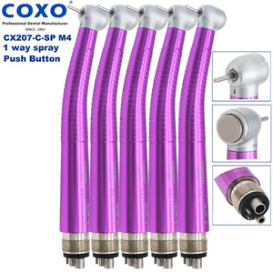 Pieza de mano de turbina de aire dental de alta velocidad COXO 5 PIEZAS 4 orificios CX207 púrpura - Imagen 1 de 14