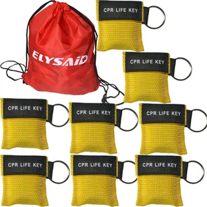 100 pz/confezione mascherine RCP di primo soccorso CPR protezione viso DAE addestramento salvataggio giallo - Foto 1 di 8