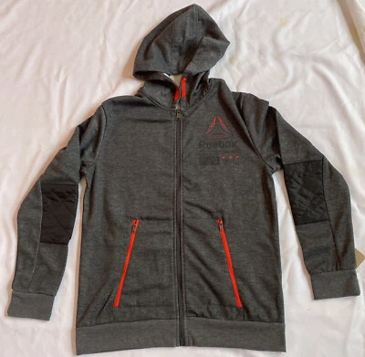 Suéter con Capucha Reebok Niños Jóvenes con Cremallera, Gris XL (18-20) 100% Poliéster Foto 1 de 3