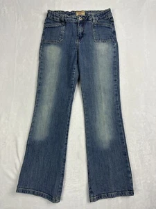 STEVE & BARRYS Girls Jeans Flared Medium Wash Mid Rise 16 Regular - Picture 1 of 16