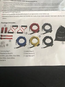 Coolrunner Workout Exercise Resistance Bands 14pcs 20lb To 40 lb Bands ED - Picture 1 of 10