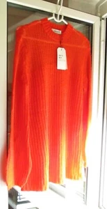 EDITED DAMEN LANGARM KNITTED STRICKPULLOVER WOLLE MIT MOHAIR RED ROT M 38 NEU - Bild 1 von 11