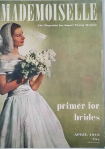 Revista Mademoiselle 1944 para mujer moda vintage novia solo portada - Imagen 1 de 1