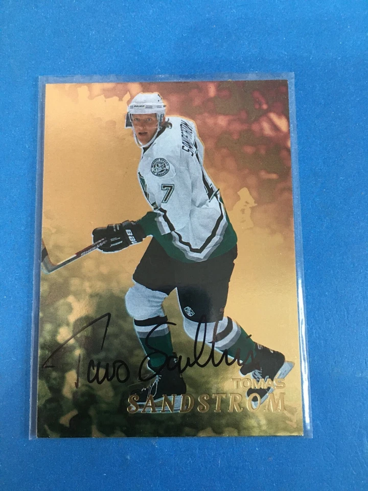 F145.294 1998-99 Be A Player autógrafos ouro #153 Tomas Sandstrom DUCKS - Imagem 1 de 1