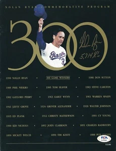 Nolan Ryan Texas Rangers Signed Pictorial Photo Magazine PSA  300 Game Winner #1 - Picture 1 of 1