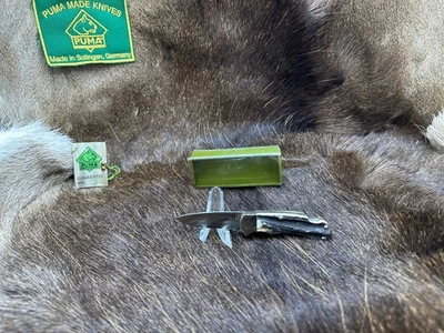 Cuchillo de carpeta Puma 740 1981 mini 4 estrellas con asas de ciervo como nuevo en caja de fábrica Foto 1 de 4