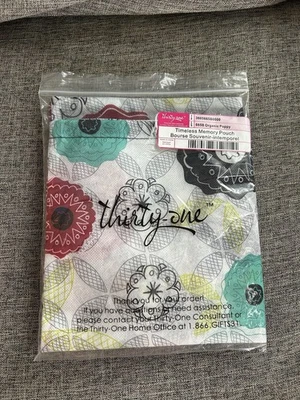 Thirty One Timeless Memory Pouch en bolsa orgánica con cremallera floral amapola 665B nueva Foto 1 de 3