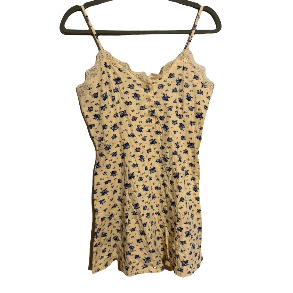 Mini Vestido Victorias Secret Cottagecore Sin Mangas Floral Borde de Encaje Pequeño Foto 1 de 4