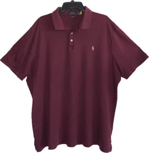 Polo Ralph Lauren Calce Clásico Para Hombre Borgoña Manga Corta Polo Talla XXL - Imagen 1 de 6