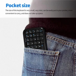 Portable Mini Bluetooth Keyboard Pocket Wireless Keypad for iPad/Smartphone/PC - Picture 1 of 16