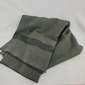 Coperta Lana Verde Riga Nera WWII / WW2 Corpo dei Marines USMC - Foto 1 di 6