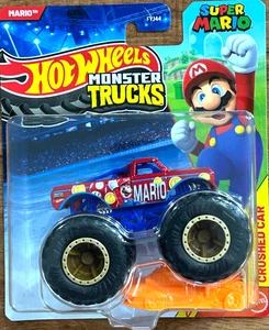 Hot Wheels Monster Trucks 2025 Super Mario 1/64 with Crushed Car - Picture 1 of 2