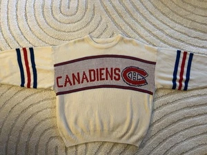 RARE Vintage MONTREAL CANADIENS HHL Hockey 80s Cliff Engle Sweater Medium/Large - Picture 1 of 10