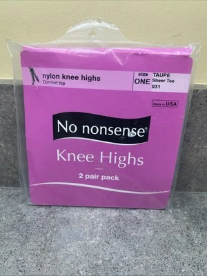 No Nonsense Knee Highs One Size Taupe Sheer Toe 2 Pair Pack - Image 1 of 4