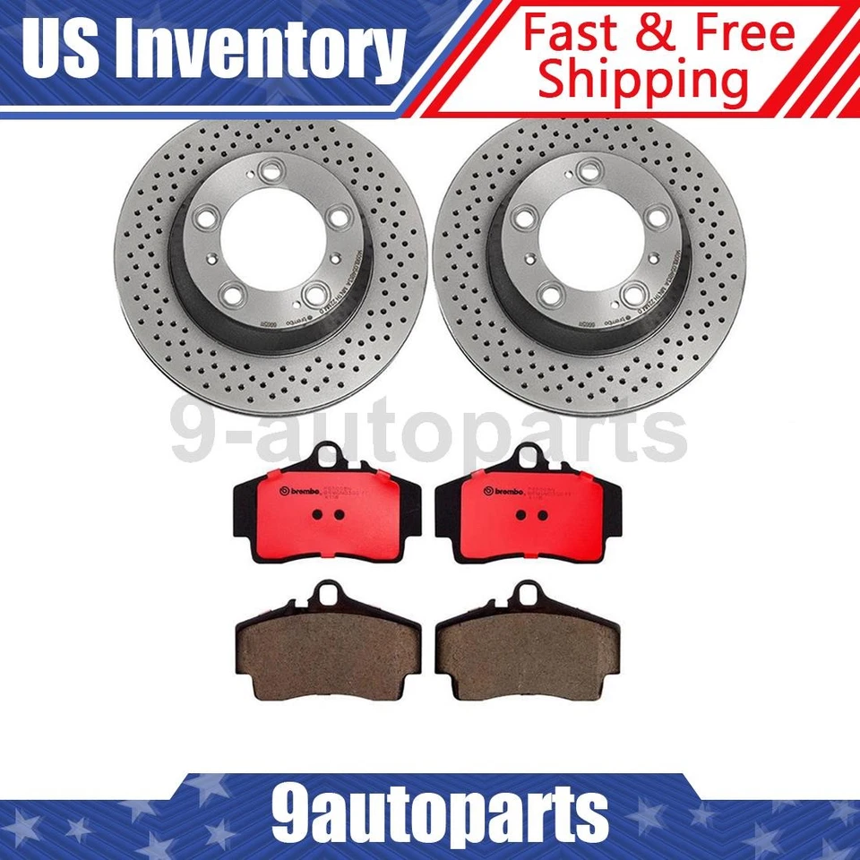 Kit de frenos traseros Brembo rotores de disco pastillas de cerámica para Porsche 911 1999-2008 Foto 1 de 4