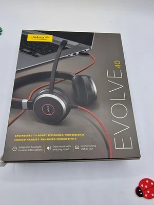 Jabra Evolve 40 Stereo Headset Black - Image 1 of 4