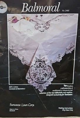 Servilletas de mantel de costura vintage Sunweave Designs Balmoral 2481 redondo 68" Foto 1 de 4
