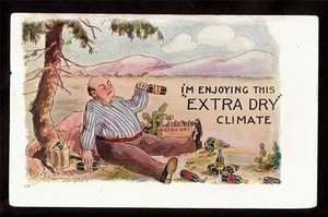 Tarjeta postal cómic de dibujos animados de alcohol extra seco de 1906 - Imagen 1 de 1