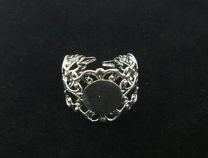 20 Stck. versilberte verstellbare filigrane Ringrohlinge 18 mm #22807 - Bild 1 von 1