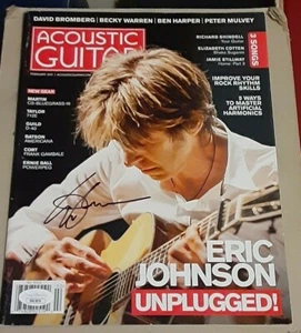 ERIC JOHNSON PLATINUM RECORDING GUITARIST SIGNED ACOUSTIC GUITAR MAGAZINE JSACOA - Bild 1 von 2
