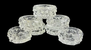 Set of 7 Vintage Fostoria American Glass Open Salt Cellars Salt Dips Cups - Picture 1 of 6