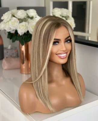 Blonde Biscuit 13x4 Lace 16” Bob Highlights 100% Straight Remy Human Hair Wig - Image 1 of 4