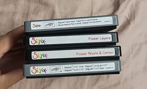 Sizzix Bigz & Stampin Up cuscinetti texture stampi 4 pz pacchetto fiori + cerchio - Foto 1 di 8