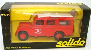 SOLIDO VINTAGE NO. 1034 1/43 LAND ROVER L.W.B. FIRE DEPT. -  MINT BOXED - Picture 1 of 6