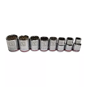 New KOBALT 3/8" Drive SAE Shallow Socket Set 12 Point Size 3/4" - 5/16" - Picture 1 of 5