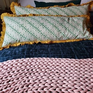 RHODE X WEST ELM LUMBAR PILLOW SET WITH FEATHER INSERTS 14x36 **OFFER** - Picture 1 of 9