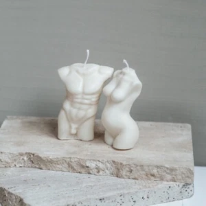 BODY CANDLE DUO: 2 Body Candles Candela Corpo Donna + Candela Corpo Uomo - Foto 1 di 5