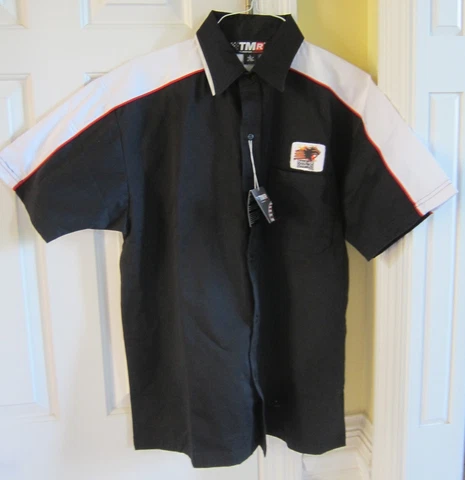 New Black w/ White Trim Tri Mountain Racewear Panther Graphics Indy 500 Shirt L Cover