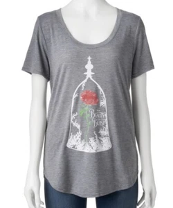 Disney's Beauty and the Beast Juniors Enchanted Rose Graphic Tee Size M - Picture 1 of 2