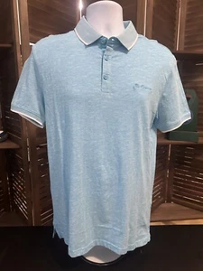 Ben Sherman Men’s Small Short Sleeve Norse Blue Pattern Polo NWT MSRP - $79 - Picture 1 of 4