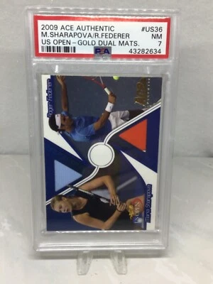 2009 Ace US Open Gold Dual Mat #US36 19/29 Sharapova/Federer PSA 7 (Pop 2) - Image 1 of 3