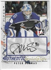 2007-08 IN THE GAME BETWEEN THE PIPES PETER DELMAS GOALIE GRAPHS AUTO MAINEIACS