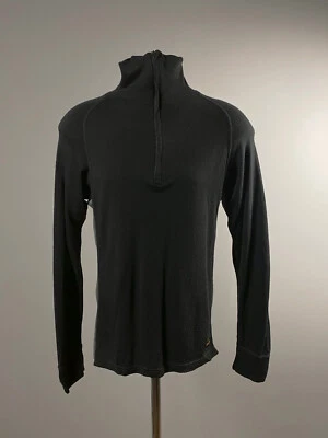 Devold Spirit Black Merino Wool Zip Up Men Termo Base Pullover Top Sweater Gr. M - Bild 1 von 4