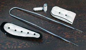 WhiteP BANANA SEAT SISSYBAR GRIPS Lowrider Schwinn Stingray Bike Vintage Bicycle - Picture 1 of 29
