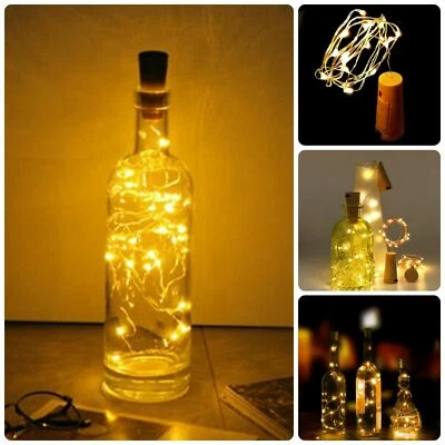 Tappo Bottiglia filo luminoso 3 Pz a luci led con batteria per decorazioni feste - Immagine 1 di 4