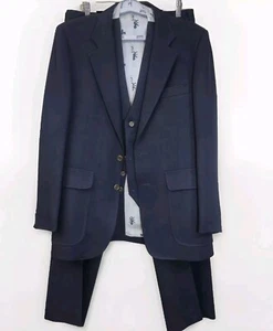 Vintage JC PENNEY Suit Mens 42 Blue Comfort Blazer 70s Costume Disco Hippie - Picture 1 of 23