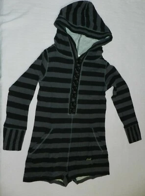 kurzer DIESEL Herren Onesie mit Kapuze + Knopfleiste, schwarz-dunkelgrau, Gr. S - Bild 1 von 4