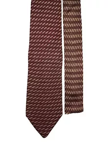 Vintage Sporting Colours All Silk Houndstooth Tie Red & Beige 4" Wide Work - Picture 1 of 7
