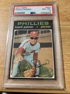 1971 Topps baseball #554 Lowell Palmer PSA 8 Mint **Set Break**